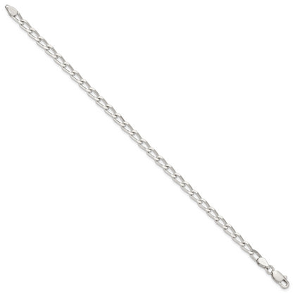 8 Inch Sterling Silver 4.3mm Open Elongated Link Chain