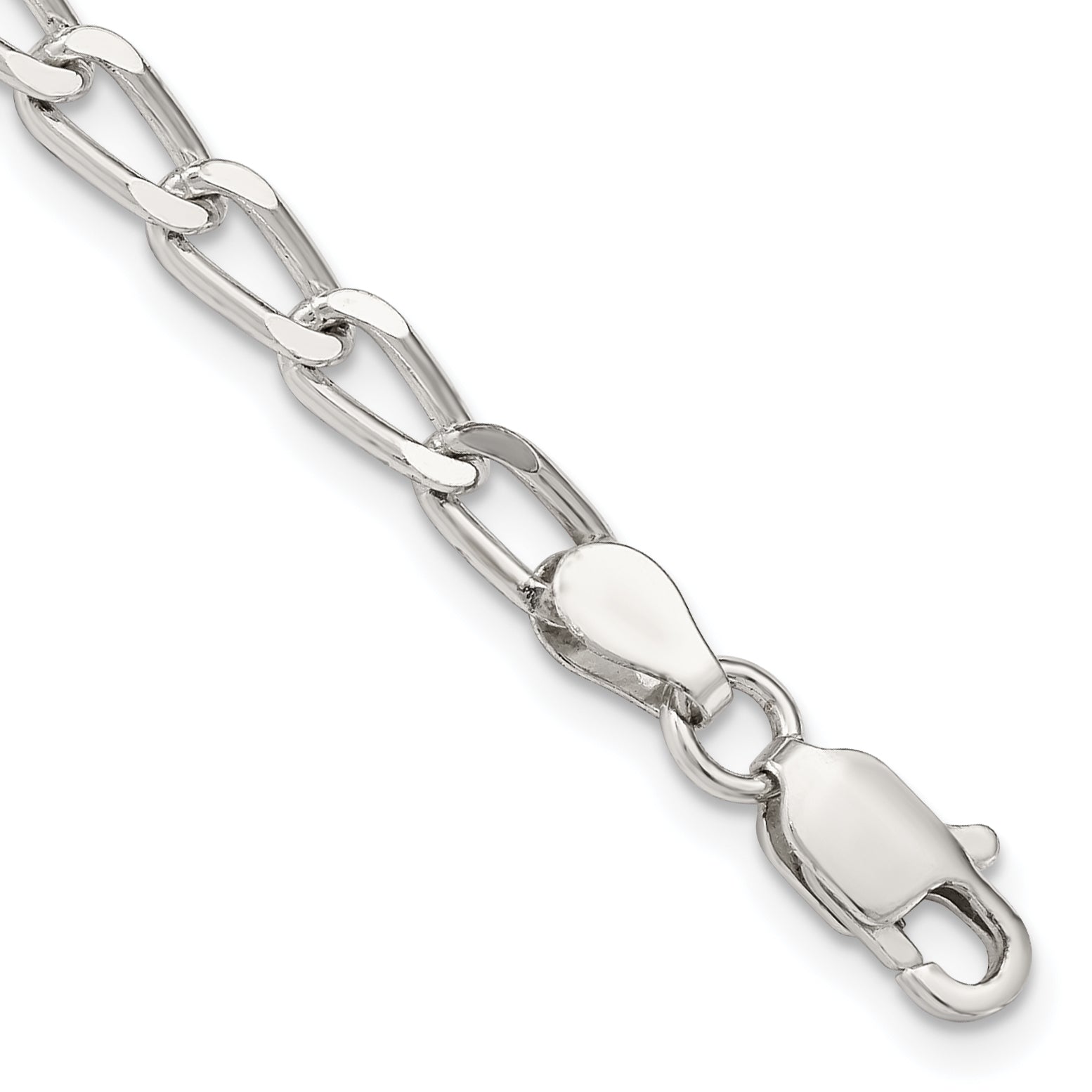 7 Inch Sterling Silver 4.3mm Open Elongated Link Chain