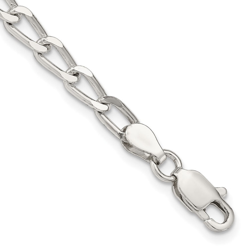 8 Inch Sterling Silver 4.3mm Open Elongated Link Chain Bracelet