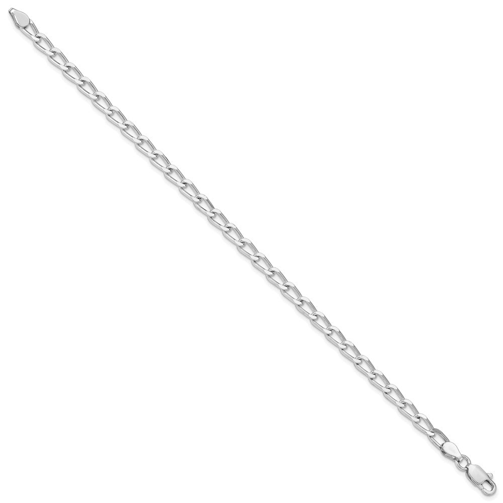 Sterling Silver Amore La Vita Rhodium-Plated Polished 4.3mm 8 Inch Open Link With Lobster Clasp Charm Bracelet