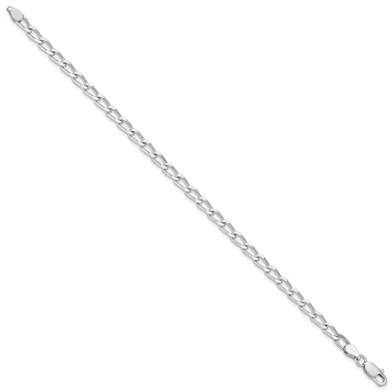 Sterling Silver Amore La Vita Rhodium-Plated Polished 4.3mm 8 Inch Open Link With Lobster Clasp Charm Bracelet