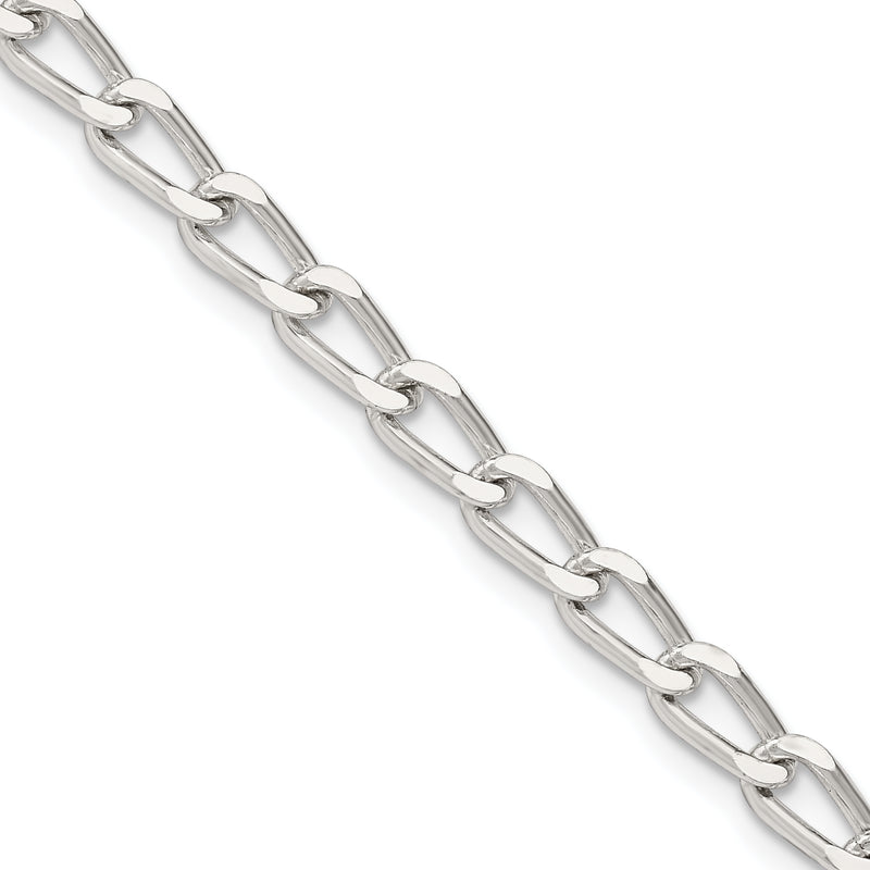 Sterling Silver Amore La Vita Rhodium-Plated Polished 4.3mm 7 Inch Open Link With Lobster Clasp Charm Bracelet