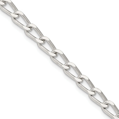 24 Inch Sterling Silver 4.3mm Open Elongated Link Chain