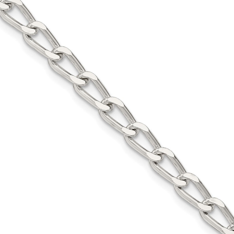 18 Inch Sterling Silver 4.3mm Open Elongated Link Chain Necklace