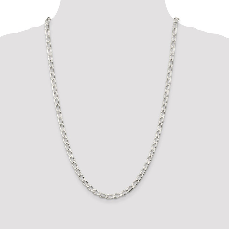 20 Inch Sterling Silver 5.1mm Open Link Chain Necklace