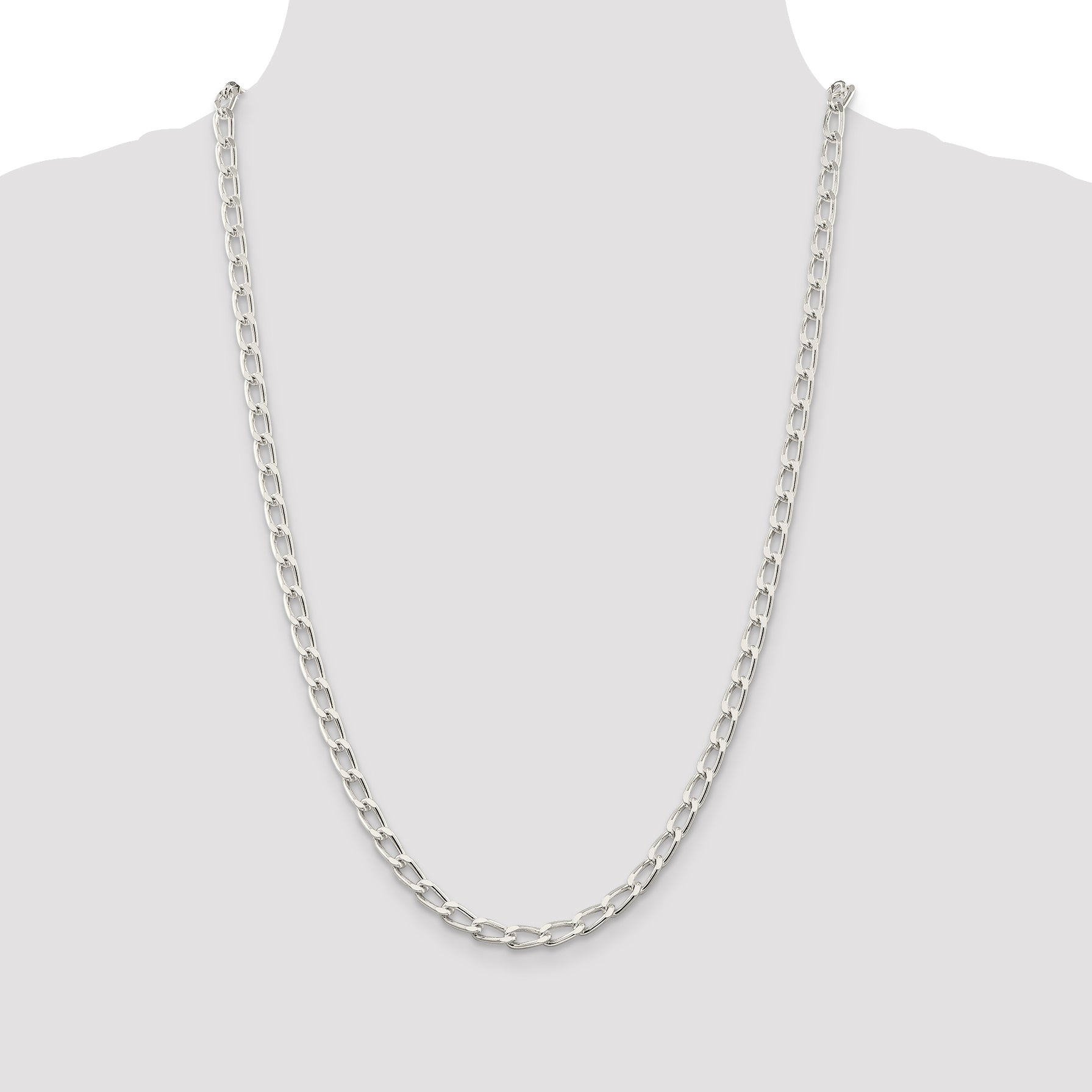 20 Inch Sterling Silver 5.1mm Open Link Chain