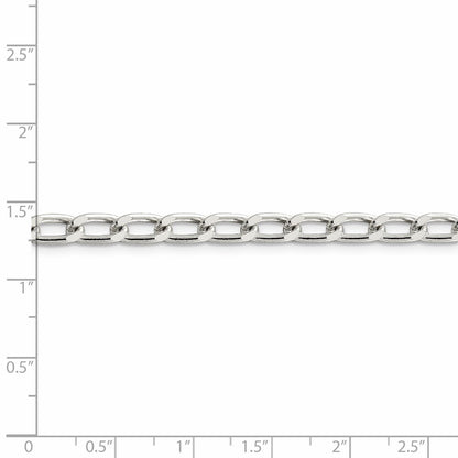 20 Inch Sterling Silver 5.1mm Open Link Chain Necklace