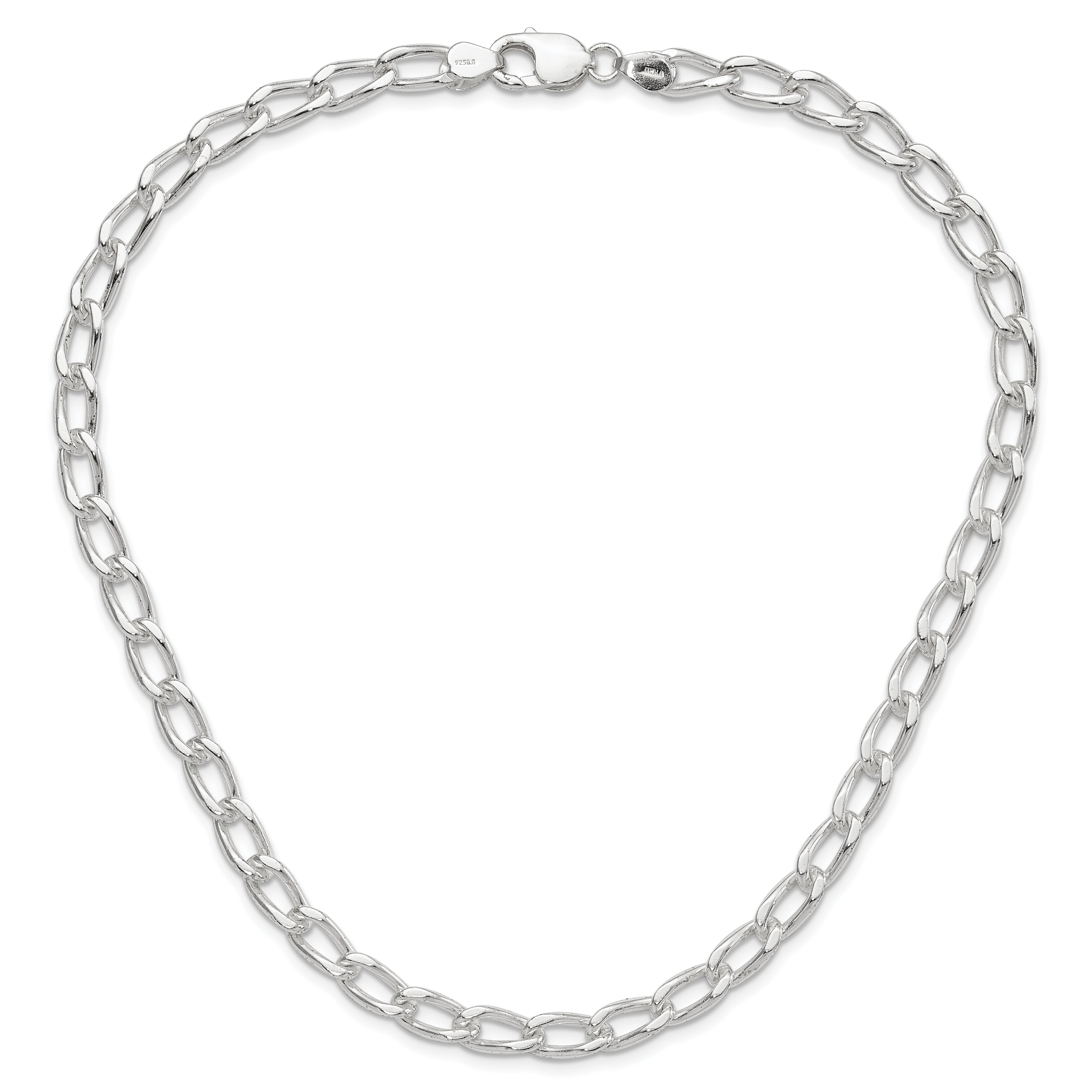 18 Inch Sterling Silver Polished 7mm Open Link Chain