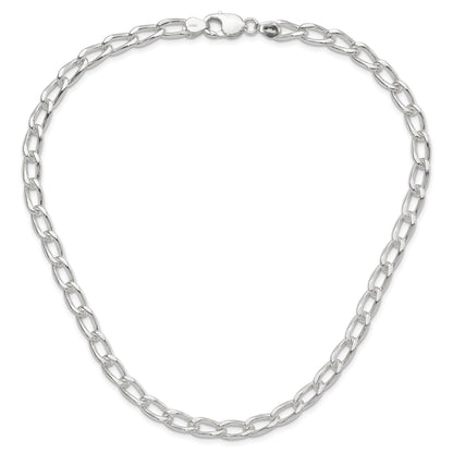 18 Inch Sterling Silver Polished 7mm Open Link Chain