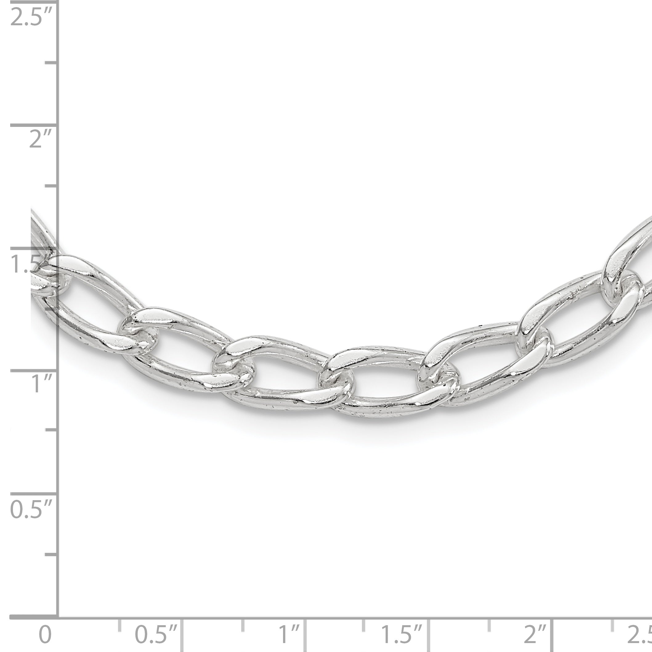 18 Inch Sterling Silver Polished 7mm Open Link Chain