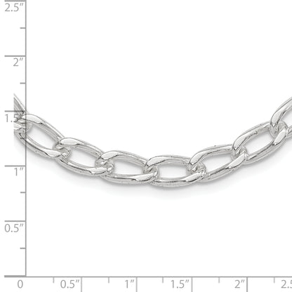 18 Inch Sterling Silver Polished 7mm Open Link Chain