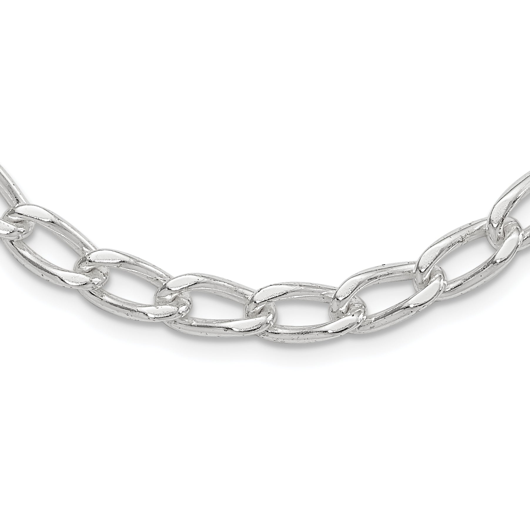 18 Inch Sterling Silver Polished 7mm Open Link Chain