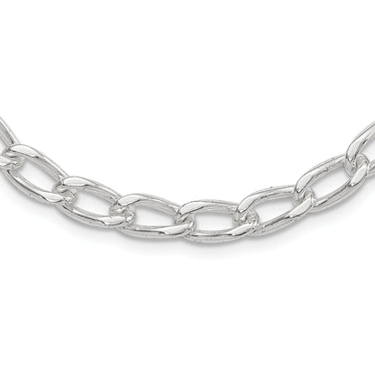 18 Inch Sterling Silver Polished 7mm Open Link Chain