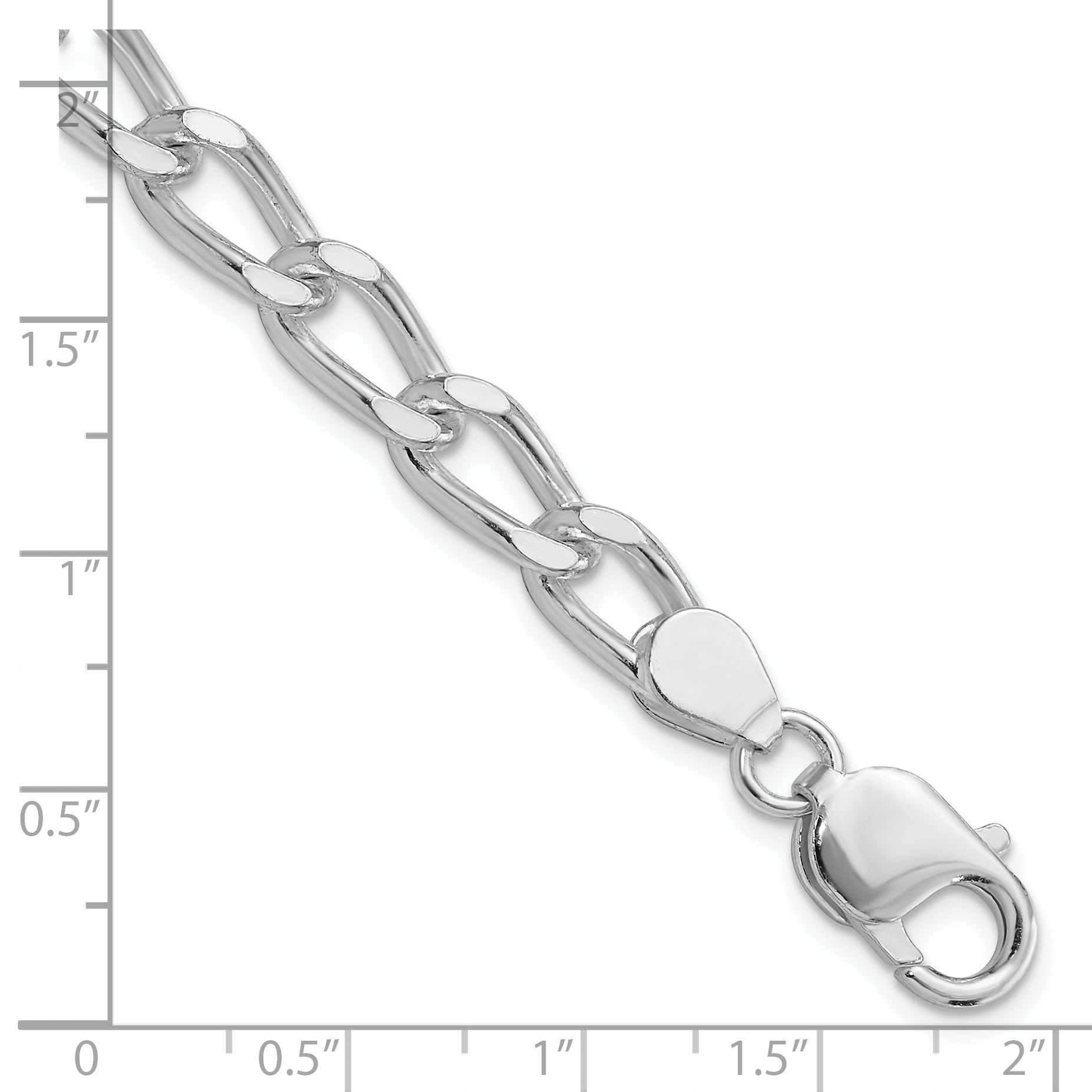 7 Inch Sterling Silver Polished 7mm Open Link Chain