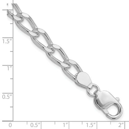 7 Inch Sterling Silver Polished 7mm Open Link Chain