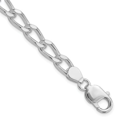 7 Inch Sterling Silver Polished 7mm Open Link Chain