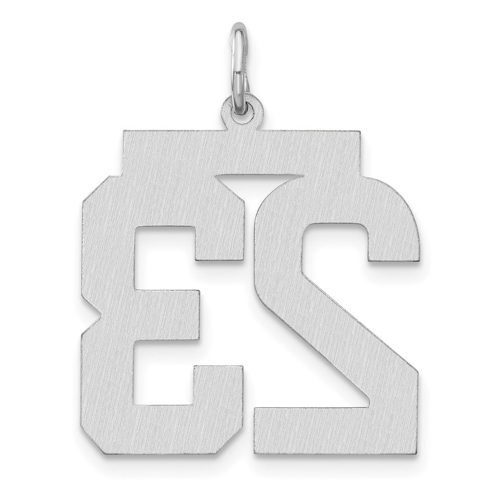 Sterling Silver Rhodium-Plated Large #23 Charm