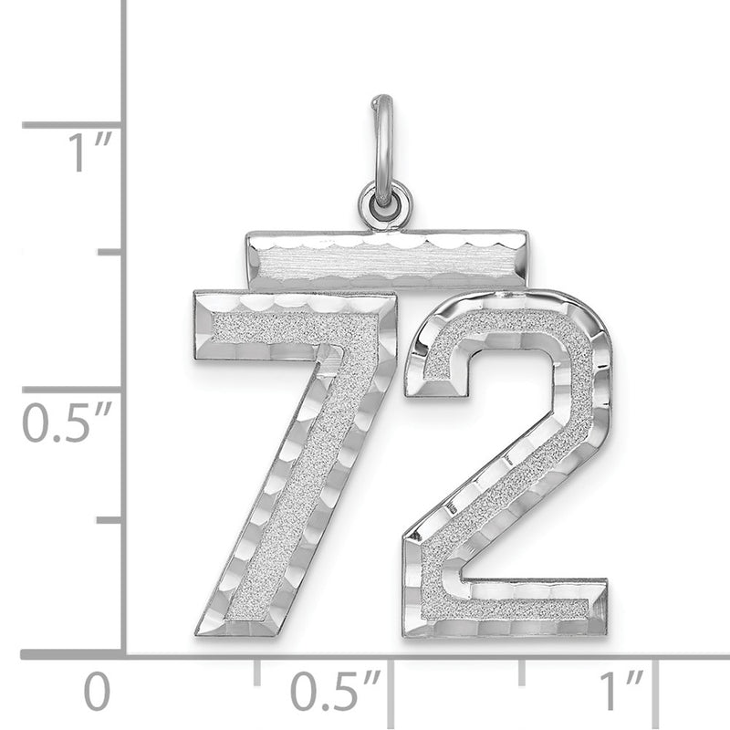 Sterling Silver Rhodium-Plated Large #72 Charm