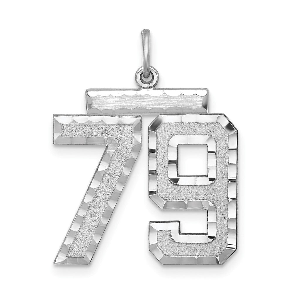 Sterling Silver Rhodium-Plated Large #79 Charm