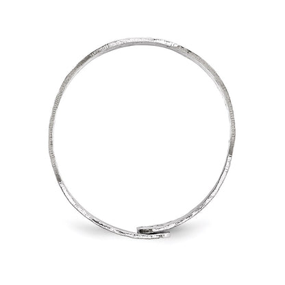 Sterling Silver Rhodium-Plated Adjustable Ring