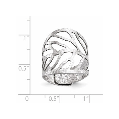 Sterling Silver Rhodium-Plated Adjustable Ring