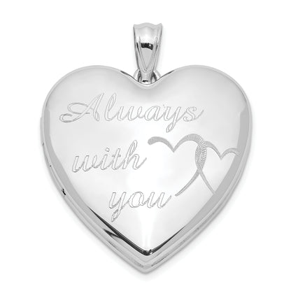 Sterling Silver Rhodium-Plated Always With You Ash Holder Heart Locket
