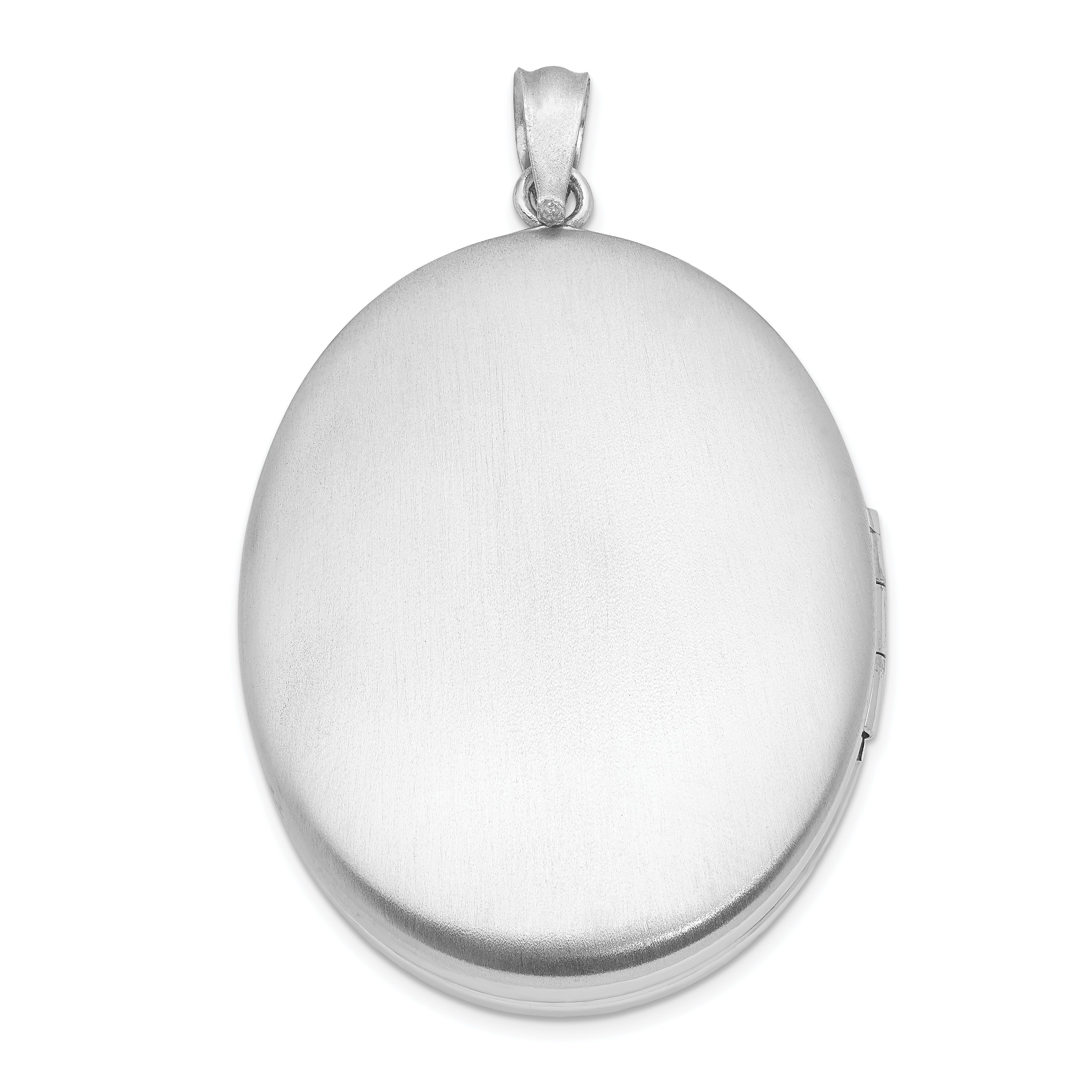 Sterling Silver Rhodium-Plated God Has.. Diamond Ash Holder Oval Locket