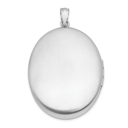 Sterling Silver Rhodium-Plated God Has.. Diamond Ash Holder Oval Locket