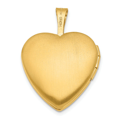 Gold Filled 14/20 1/20 Satin And Polished 2-Frame 15mm Heart Locket