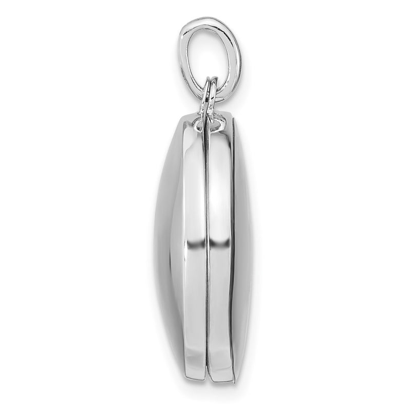 Sterling Silver Rhodium-Plated Cz Stars 20mm Swing Locket