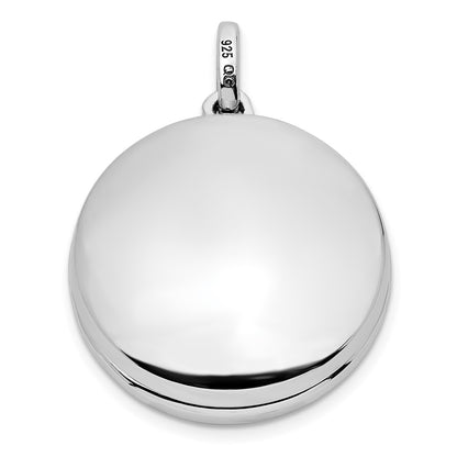 Sterling Silver Rhodium-Plated Cz Stars 20mm Swing Locket