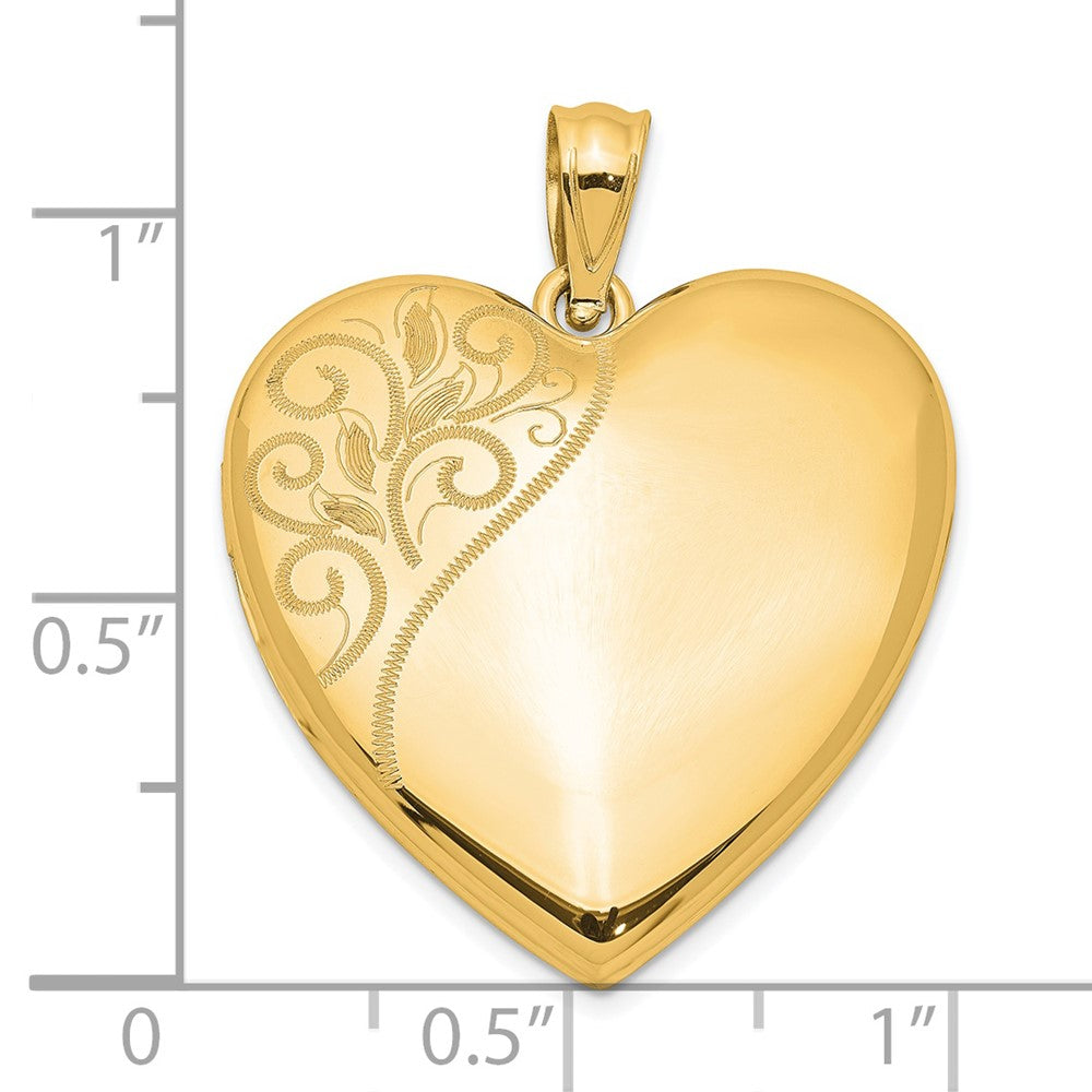 Ss/Gold Plated Sterling Silver Gold-Plated 24mm Polished Swirl Heart Locket