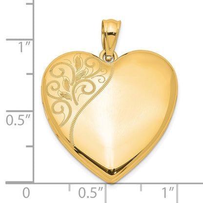 Ss/Gold Plated Sterling Silver Gold-Plated 24mm Polished Swirl Heart Locket
