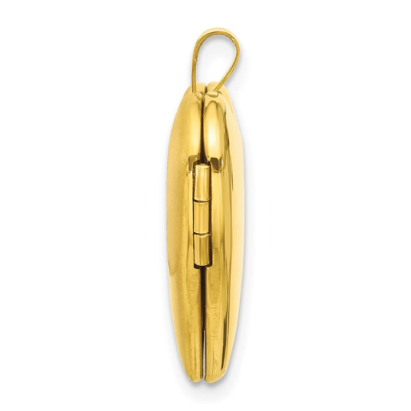 Ss/Gold Plated Sterling Silver Gold-Plated 20mm Polished Front/Satin Back Heart Locket