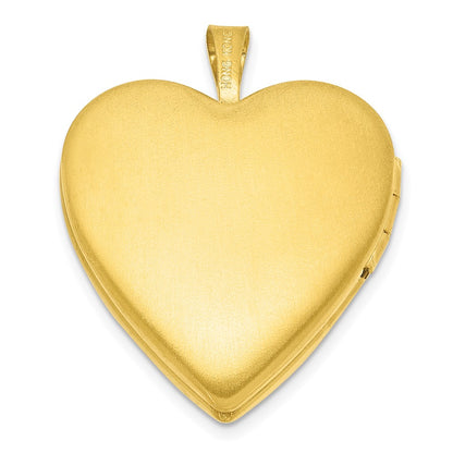 Ss/Gold Plated Sterling Silver Gold-Plated 20mm Polished Front/Satin Back Heart Locket