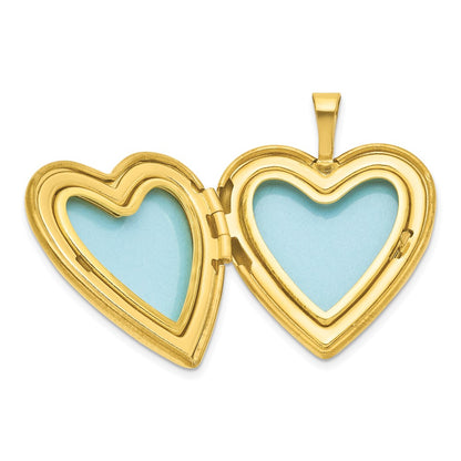 Ss/Gold Plated Sterling Silver Gold-Plated 20mm Polished Front/Satin Back Heart Locket