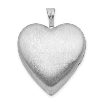 Sterling Silver Rhodium Plated Epoxy 20mm Forever in My Heart Rose Locket