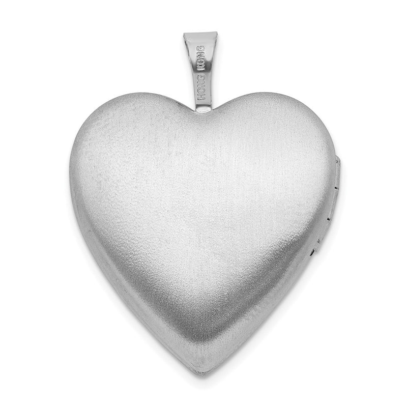 Sterling Silver Rhodium Plated Epoxy 20mm Forever in My Heart Rose Locket