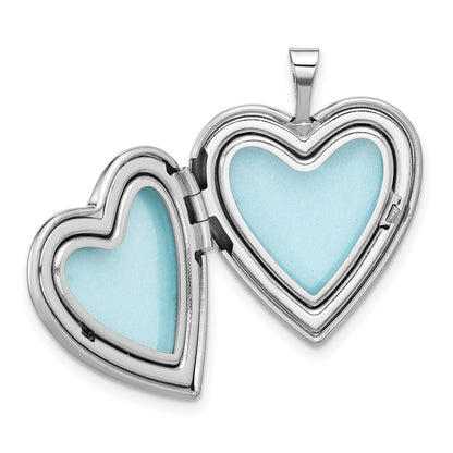 Sterling Silver Rhodium Plated Epoxy 20mm Forever in My Heart Rose Locket