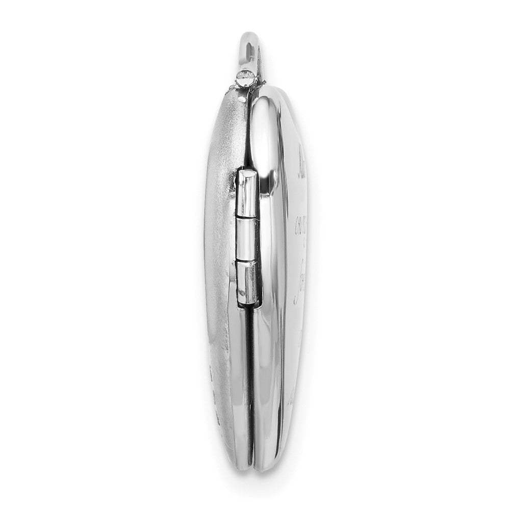 Sterling Silver Rh-Pl Always in My Heart Forever.. 20mm Heart Locket