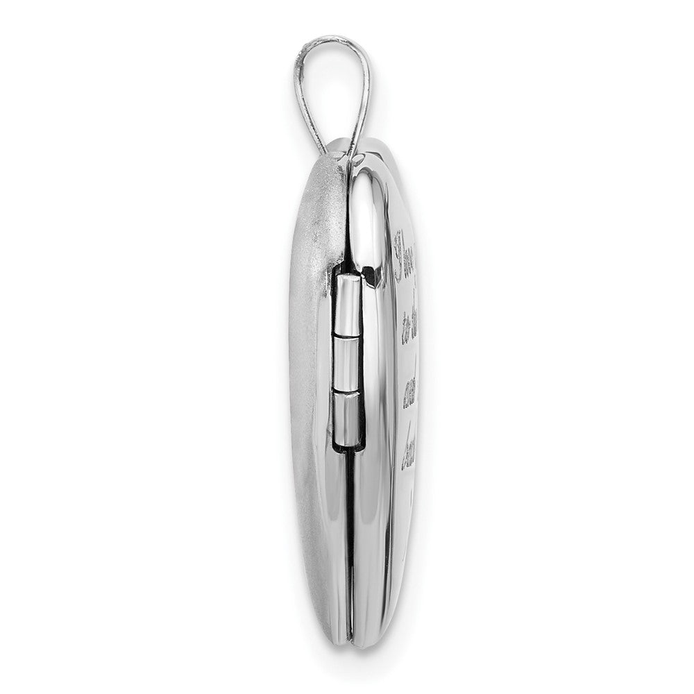 Sterling Silver Rh-Pl I Love You to the Moon And.. 20mm Heart Locket