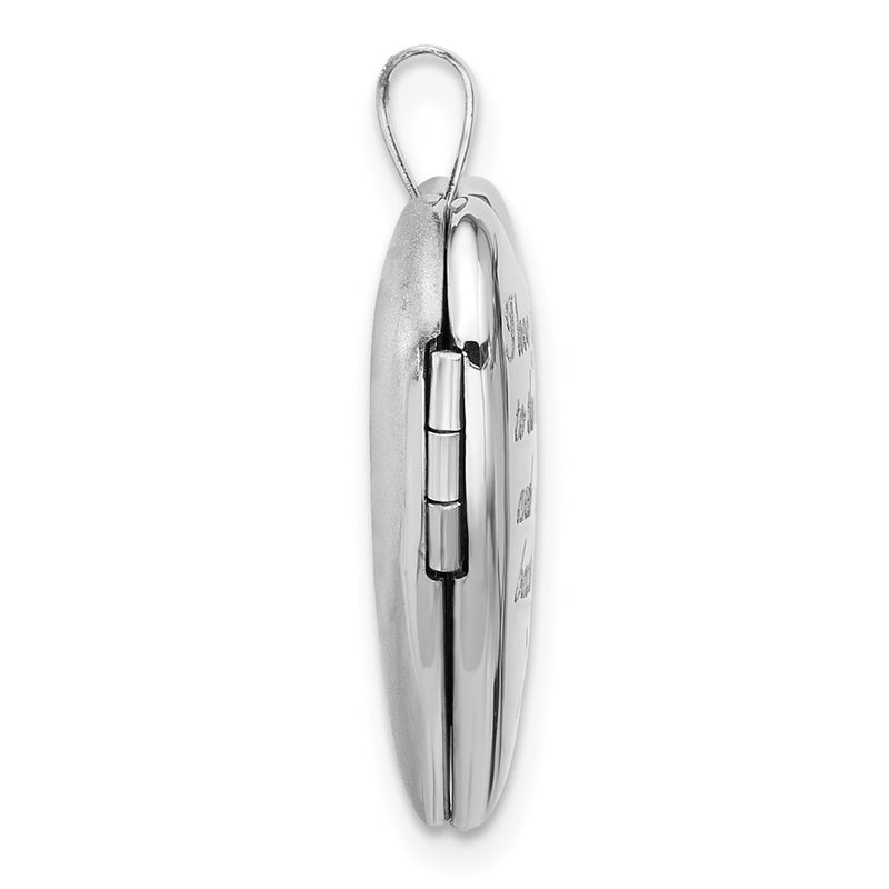 Sterling Silver Rh-Pl I Love You to the Moon And.. 20mm Heart Locket