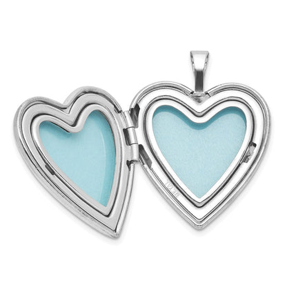 Sterling Silver Rh-Pl I Love You to the Moon And.. 20mm Heart Locket