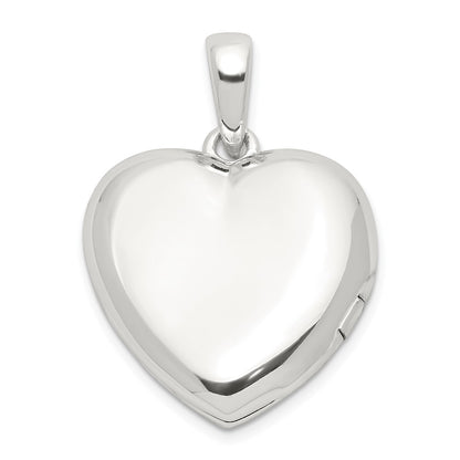Sterling Silver E-Coated CZ 19mm Heart Locket