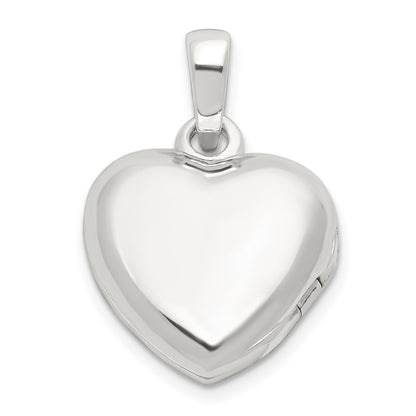 Sterling Silver E-Coated CZ 13mm Heart Locket