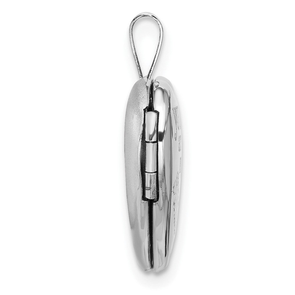 Sterling Silver Rhodium Plated You Are My Sunshine 16mm Heart Locket