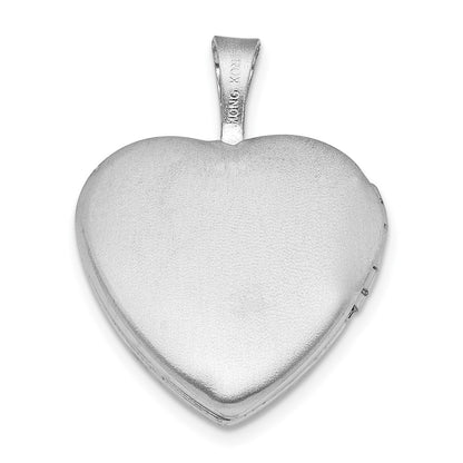 Sterling Silver Rhodium Plated You Are My Sunshine 16mm Heart Locket