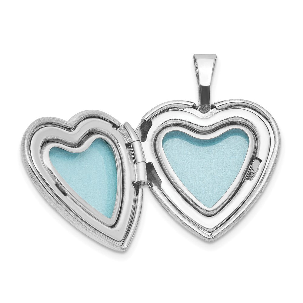 Sterling Silver Rhodium Plated You Are My Sunshine 16mm Heart Locket