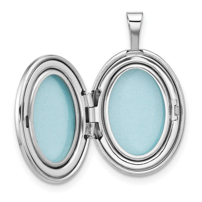 Sterling Silver Rhodium-Plated Diamond 19mm Angel Oval Locket