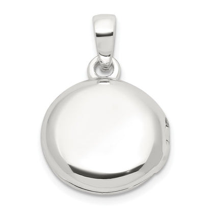 Sterling Silver E-Coated CZ 14mm Round Locket
